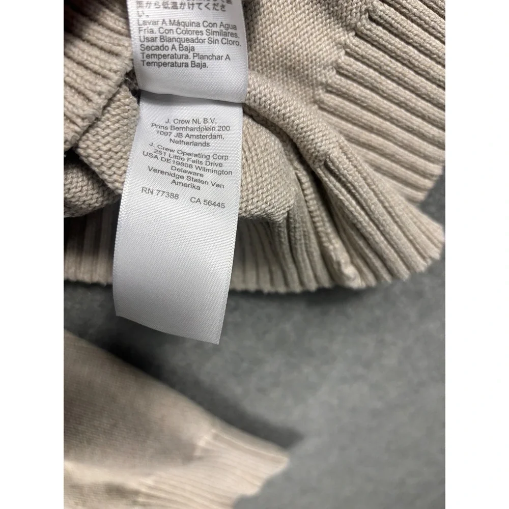 J. Crew Mens XXL Beige‎ Cotton Crewneck Knit Sweater BI841 HO23 Tan Long Sleeve